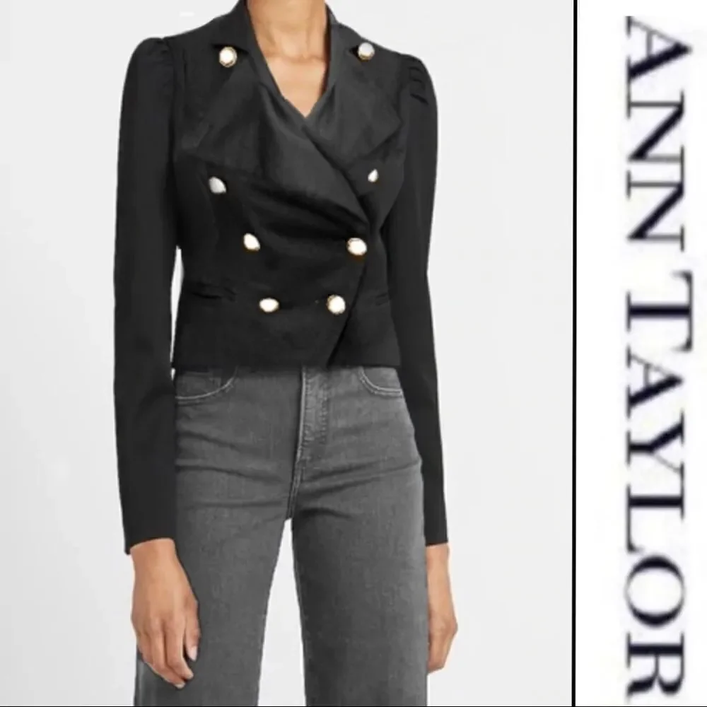 Ann Taylor Double Breasted Military Jacket